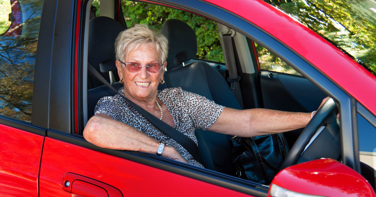Older woman who is feeling fit for driving